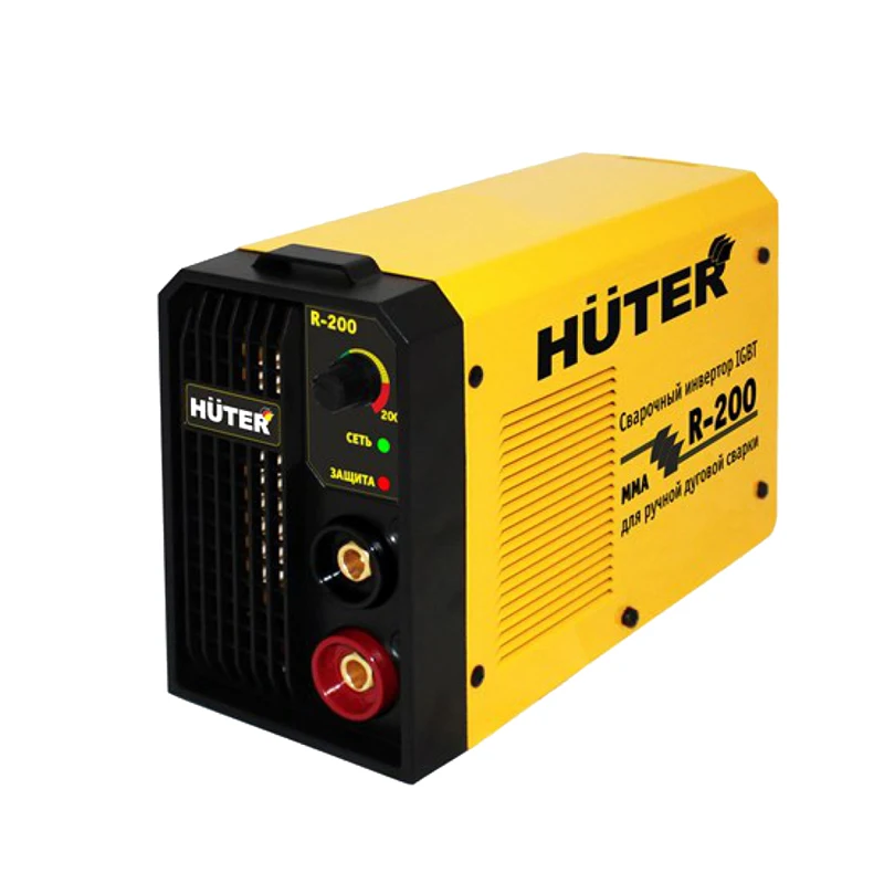 Аппарат сварочный инверторный HUTER R-200 (Диапазон тока от 10 до 200 А, работа при пониженном напряжении, напряжение дуги 28 В)