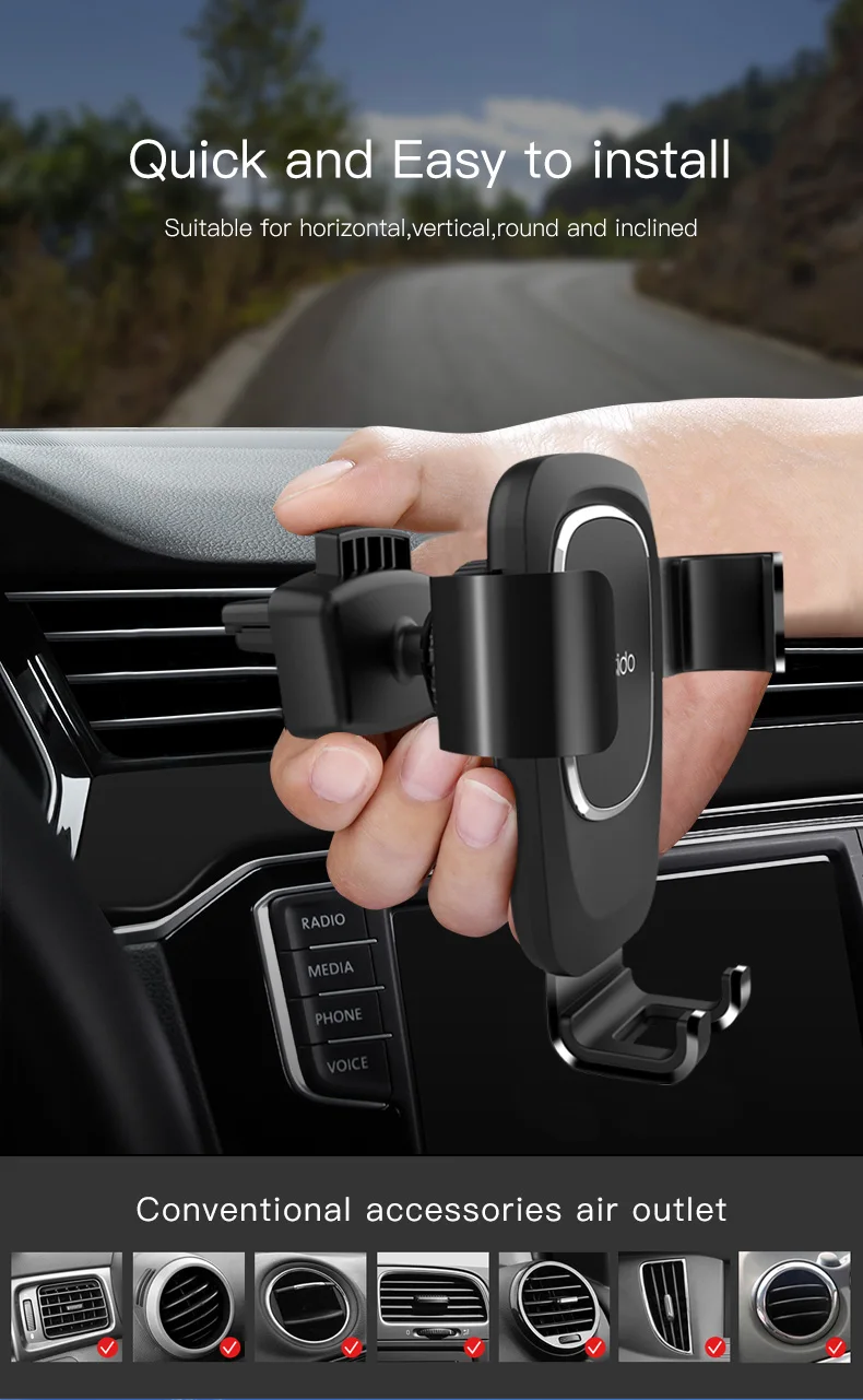 Gravity Car Mount Holder Phone Stand (9)