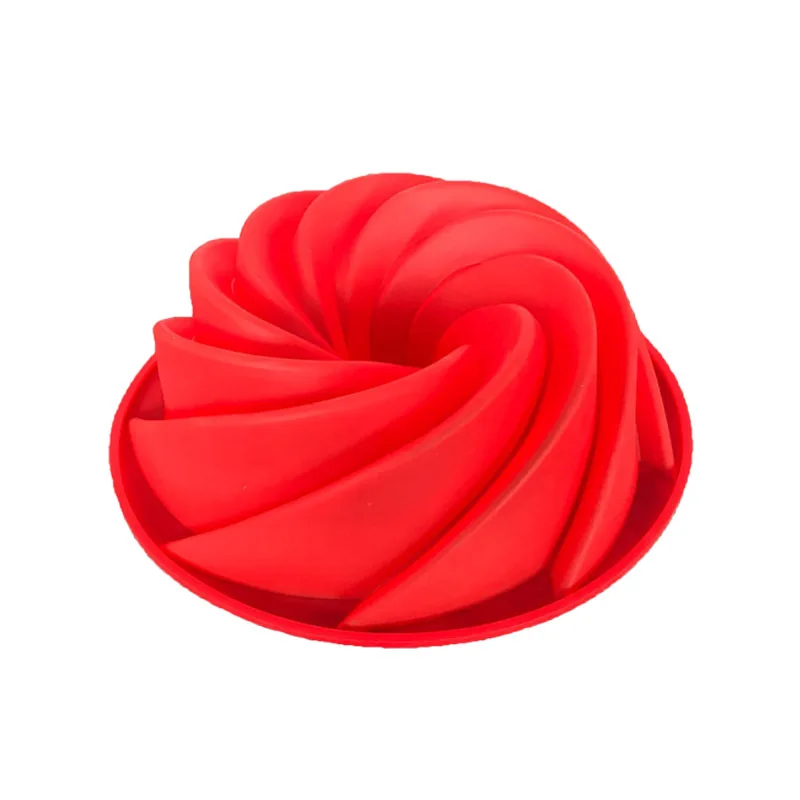 DIY 25x9cm Big Swirl Shape Silicone Butter Cake Mould Food Grade Baking form Tools For Cake Mold Bakery Baking Dish Bakeware (2)