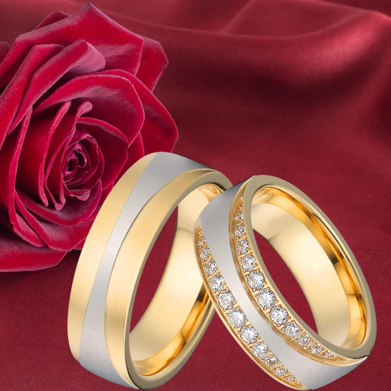 beautiful cz wedding bands couple ring men silver gold color titanium stainless steel jewelry engagement rings for women (6)