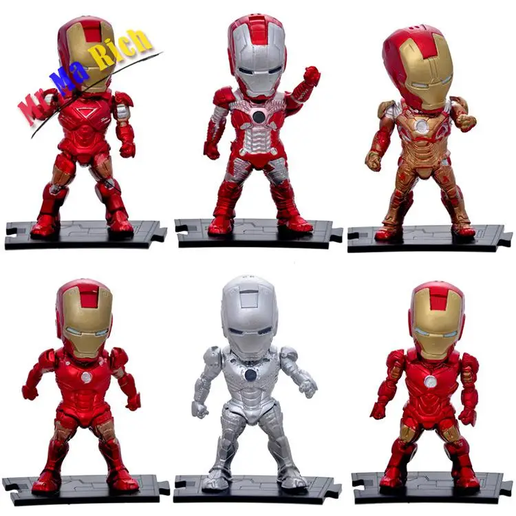 

New Attack Iron Man Mark 3 PVC Action Figure Brinquedos Robot Figurine Collection Juguetes Model Kids Toys 6pcs/set