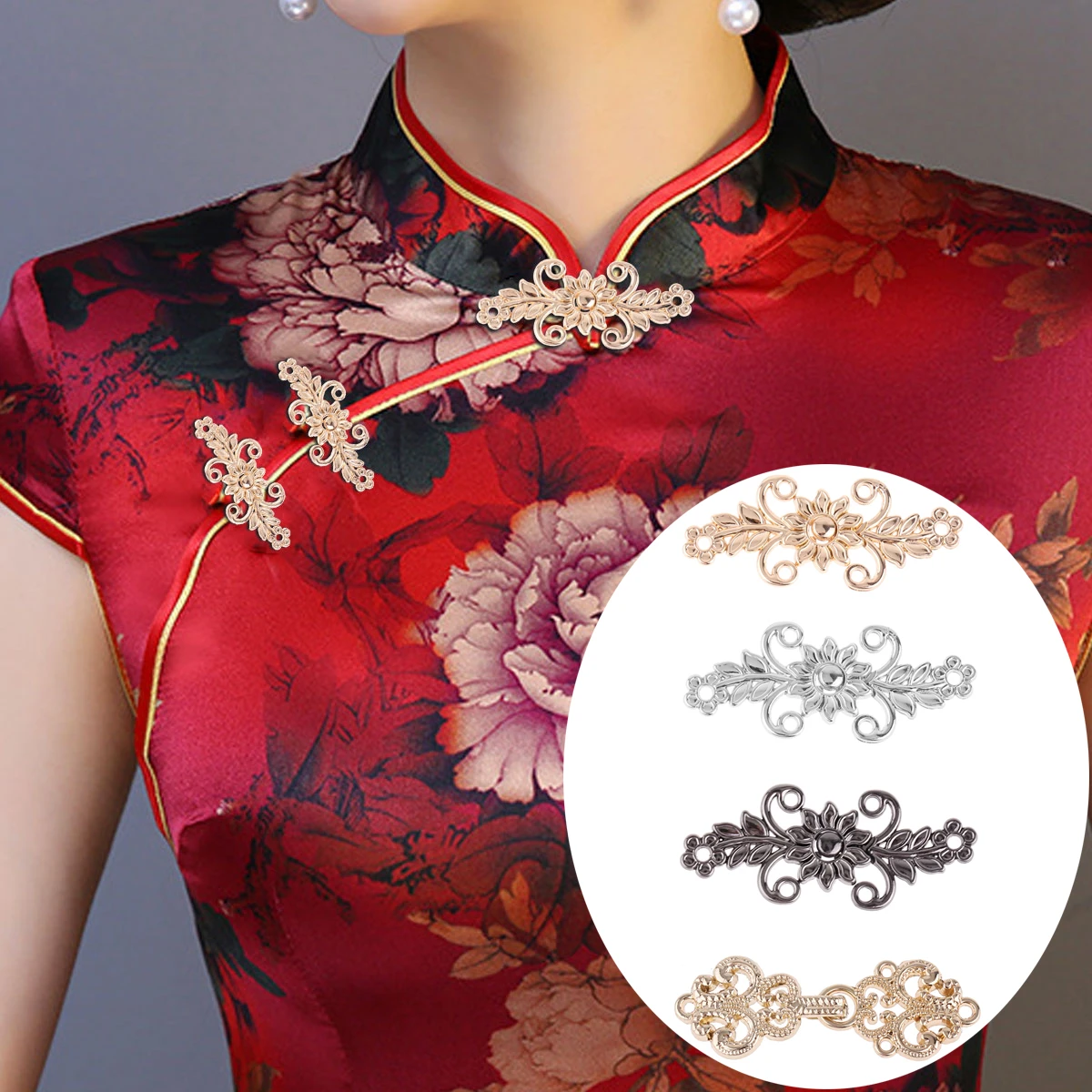 5pairs Chinese Knot Buttons Cloak Clasp Fastener Cardigan Clip Chinese Frog Closure Button For Clothing Chrysanthemum Dress Buttons Aliexpress