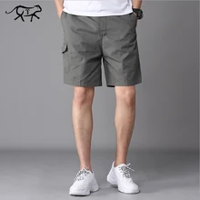 Летние шорты Для мужчин Мешковатые брюки "Карго" хлопок по колено плюс Размеры шорты человек Повседневное эластичный пояс большой свободные брюки Мужской XL-4XL
