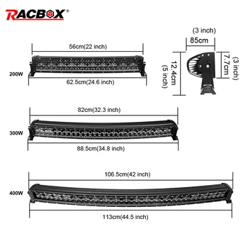 

5D Lamp Worklight Fog Headlight LED Bar 12V 22'' 32'' 42'' 200 300 400W Curved Offroad Running Bars For Car ATV SUV MPV GAZ 24V