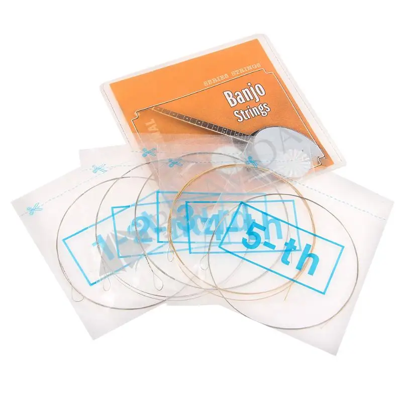 

Lot 5 pcs Alice AJ05 Stainless Steel Copper Alloy 1st-5th String Banjo Strings 5 Strings Pack High Quality Accessories