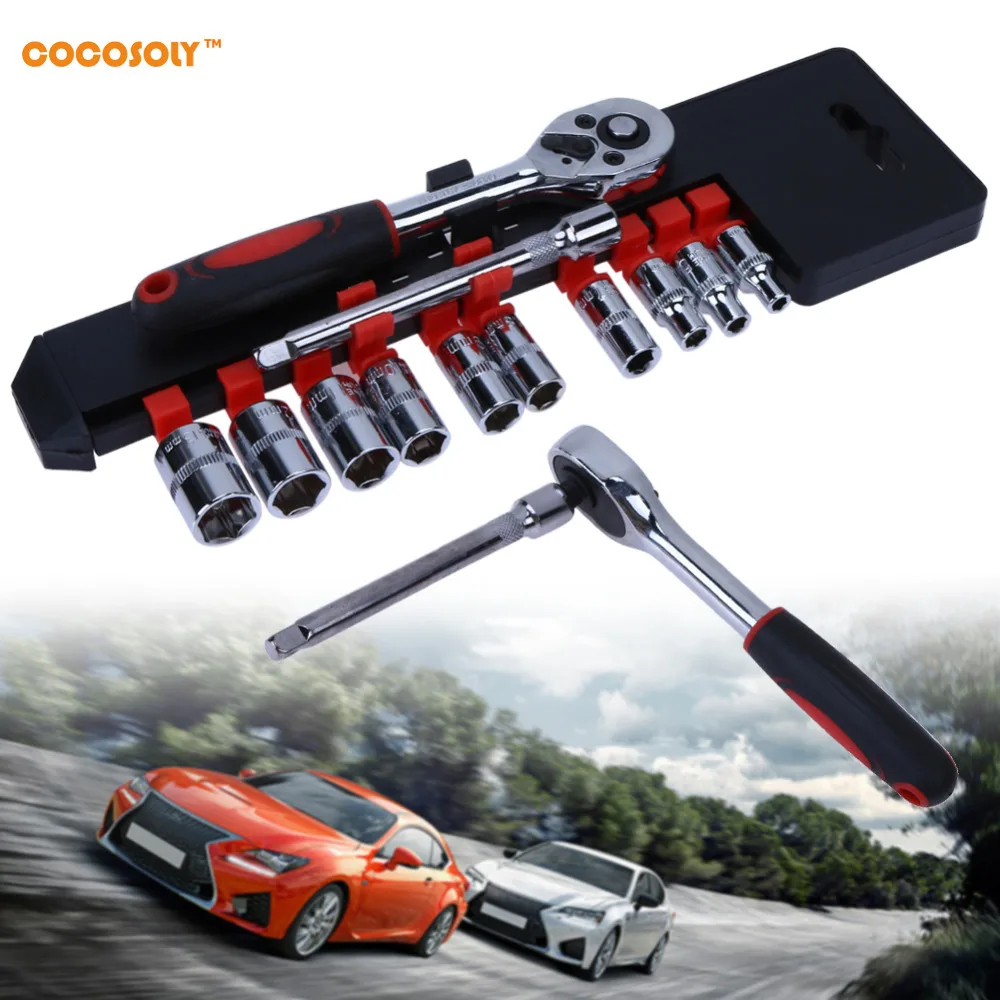 12pcs/set Universal Socket Set 4-12mm Hand Tool Repairing Kits 1/4 inch Wrench Kit Car Vehicle Repair Machine Maintenance Tools 12pcs/set Universal Socket Set 4-12mm Hand Tool Repairing Kits 1/4 inch Wrench Kit Car Vehicle Repair Machine Maintenance Tools