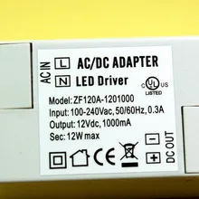 DC12V адаптер драйвер для 3528/5050 светодиодный полоски или MR16 трансформатор 12 Вт 100 шт./лот FedEx