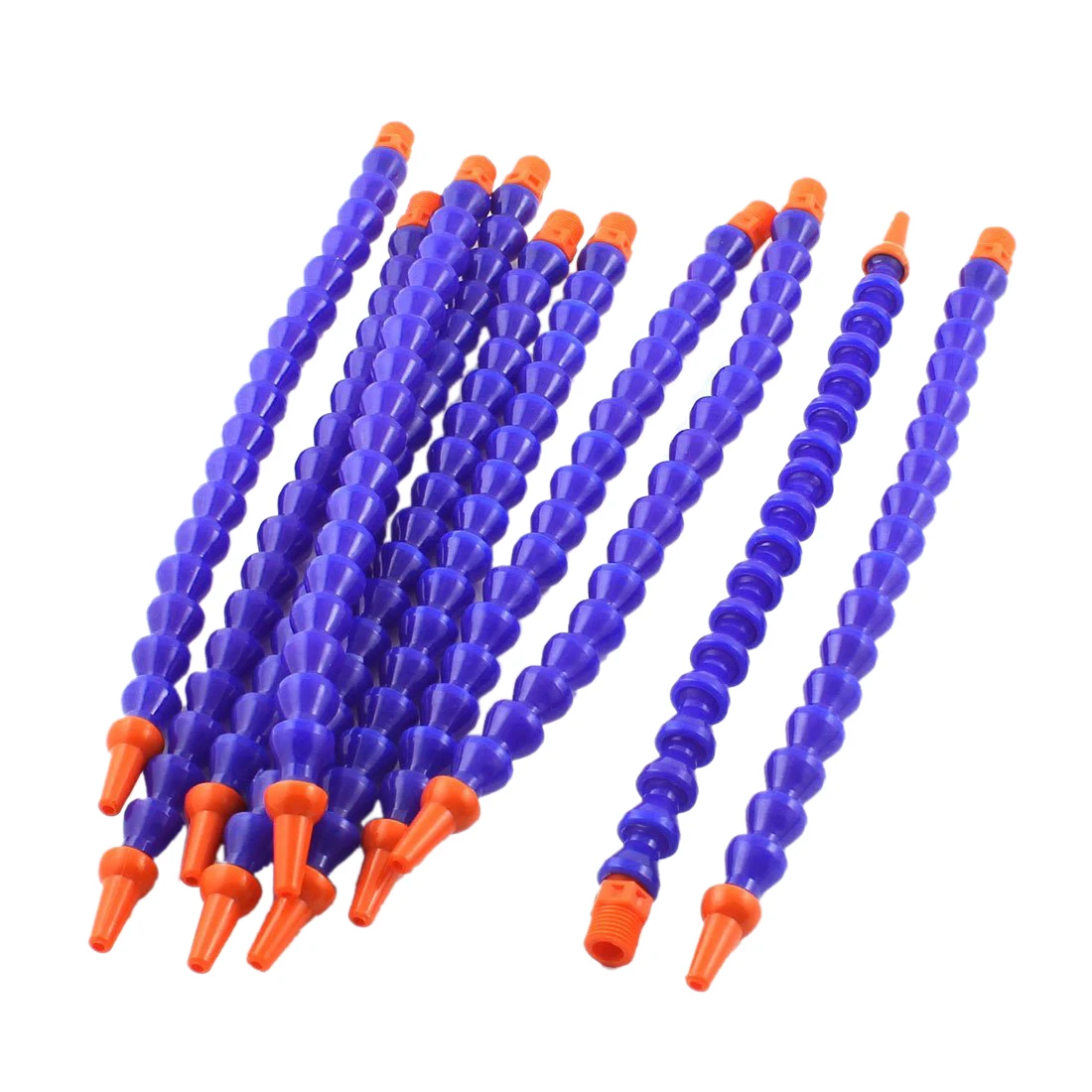 

10PCS Round Nozzle 1/4PT Flexible Oil Coolant Pipe Hose Blue Orange