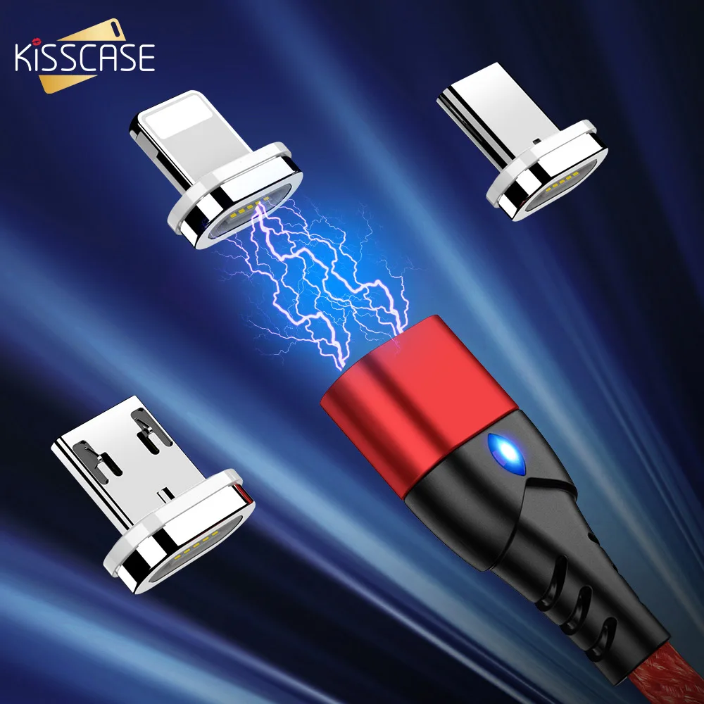 KISSCASE Быстрый Магнитный кабель для устройств Apple iPhone X зарядный Micro USB Type C магнитное
