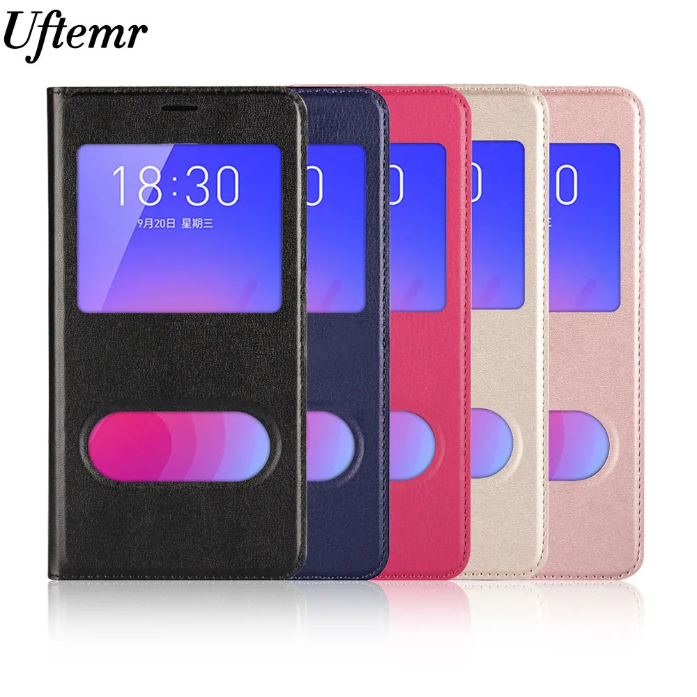 

Uftemr Phone Case for Meizu M6 Note Cover Window View Answer Calls Cases Leather Flip Cover for Meizu M6 fundas Cases M 6 Note