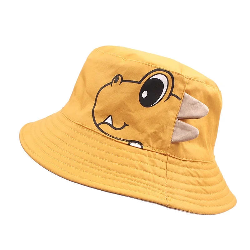 2019 Cartoon Dinosaur Baby Sun Hat Wide Brim Sun Protect Boys Cap Reversible Baby Girls Summer Hat 2-5 Years Baby Boys Clothing (26)