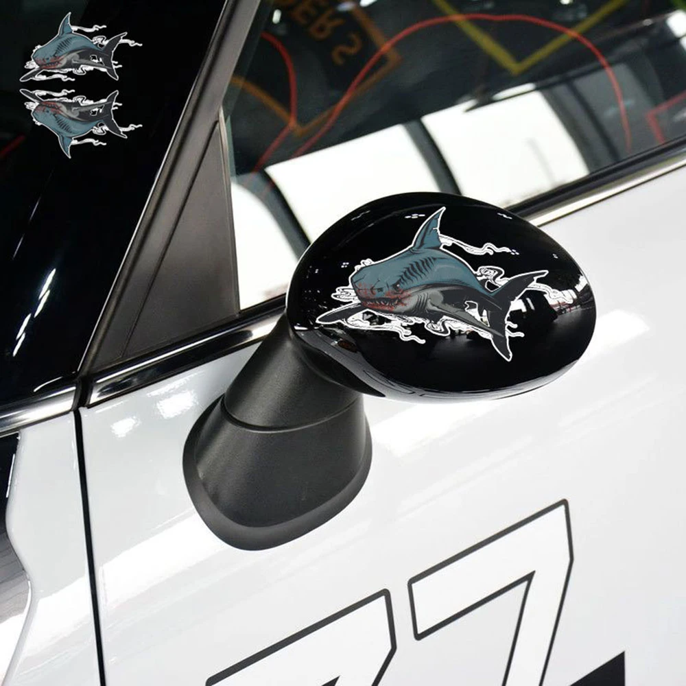 

Aliauto 2 X Car-styling Tiger Shark 3D Car Sticker Funny Accessories Cover Scratches for Volkswage Ford Focus Toyota Peugeot