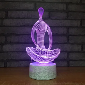 

Yoga 3d Small Night Lamp 7 color change 3D Lamp Christmas gift for baby room lights Kids Room Led 3d Light Fixtures