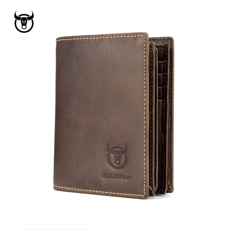 Genuine Leather Men Wallets Vintage Cow Leather Wallet Male Handmade Custom Dollar Price Coin ...