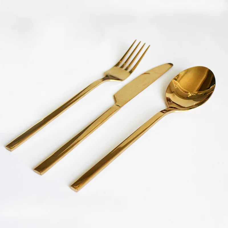 1Pcs Rose Gold Dinnerware Tea Forks/Fruit Knives/Scoops Stainless Steel Cutlery Set Dinner For Wedding Gift 2018 | Дом и сад