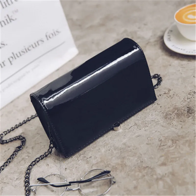 

Women's bag Korean fashion new mini small bag chain bright leather handbag shoulder Messenger bag tide