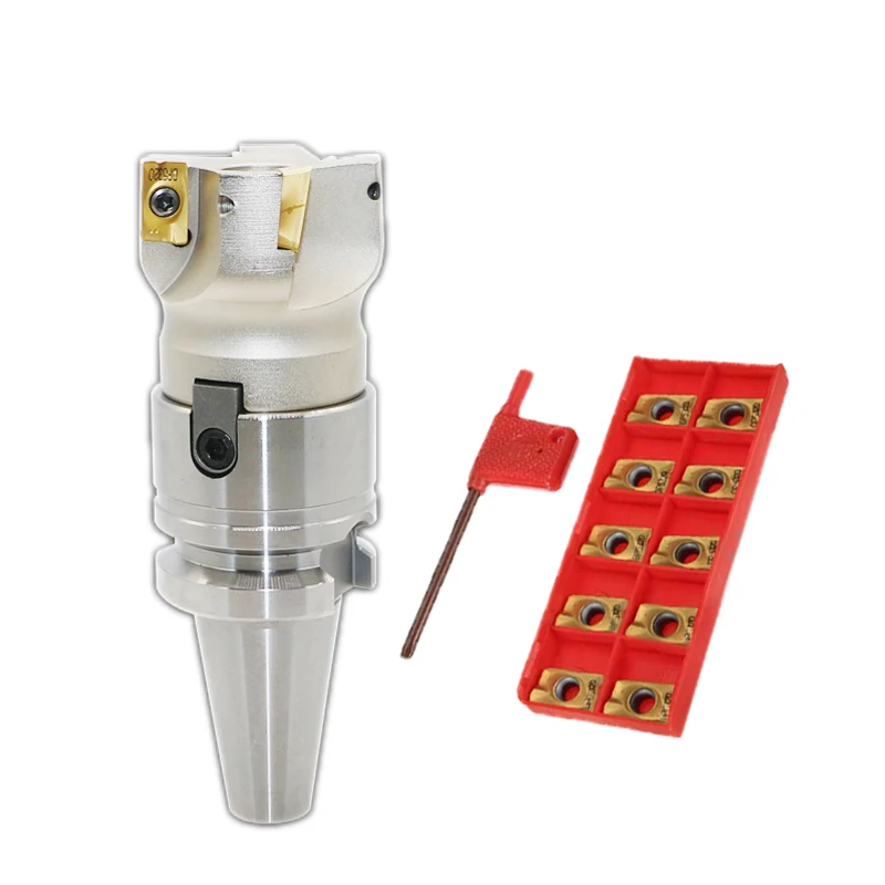 1set BT30 FMB22 45L toolholder chuck+400R 50 22 4T face mill cutter+10pcs APMT1604 carbide inserts for CNC lathe machine milling
1set BT30 FMB22 45L toolholder chuck+400R 50 22 4T face mill cutter+10pcs APMT1604 carbide inserts for CNC lathe machine milling
