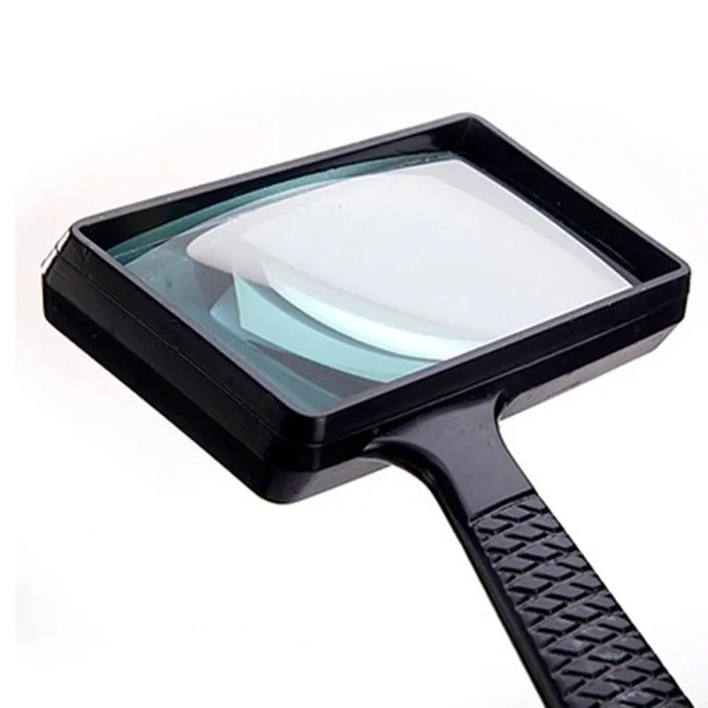 2016 5X Portable Handheld high definition Rectangle Reading Magnifier Glass lens Loupe for old people reading magnifier