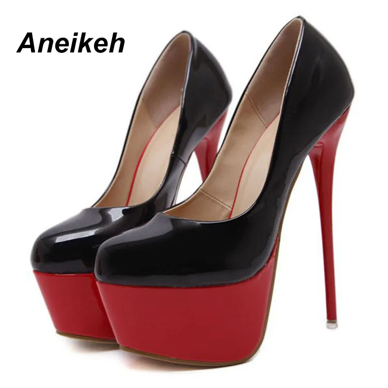 Aneikeh 2018 Spring Women Sexy 16CM Extreme High Heels Platform Ladies Pumps Stiletto Woman Shoes Slip On Size 34 - 40 258-90
