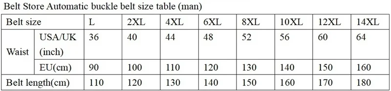 110 cm to inches belt size