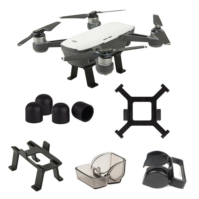 

Accessories Kit for DJI SPARK Landing Gear, Lens Hood, Gimbal Camera Cover, Silicone Motor Cover Propeller Stabilizers