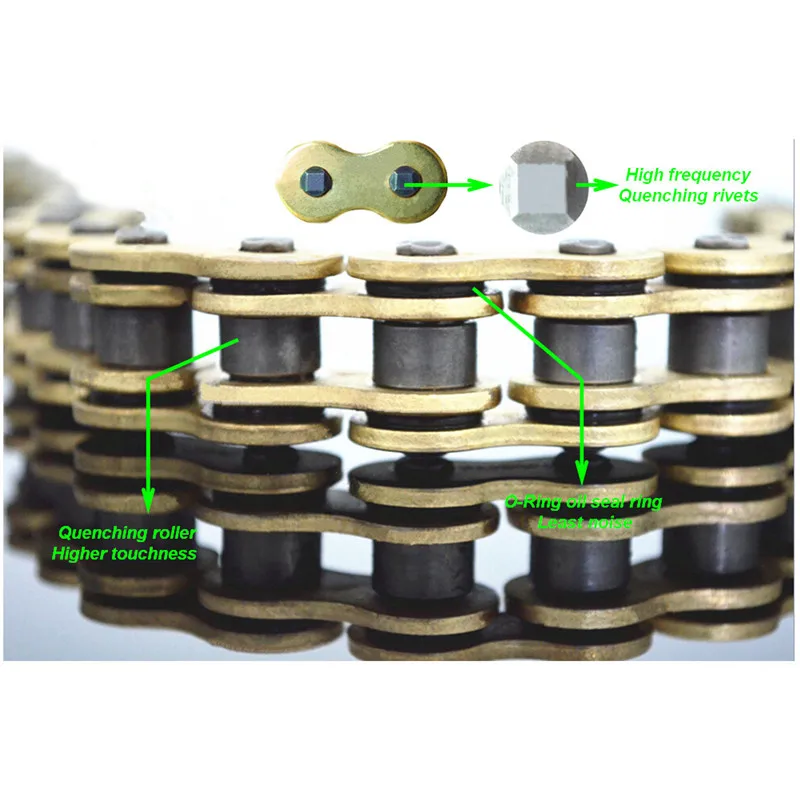 Детали мотоцикла 520*120 приводная цепь 520 шаг сверхмощное Золотое уплотнительное кольцо цепь 120 звенья для Honda Yamaha YZ125 Suzuki Kawasaki