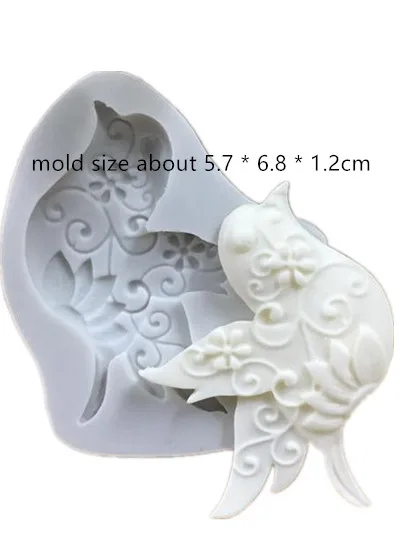 Molds Small peace dove sugar cake decoration mold chocolate biscuit hand made soap making silicon mold