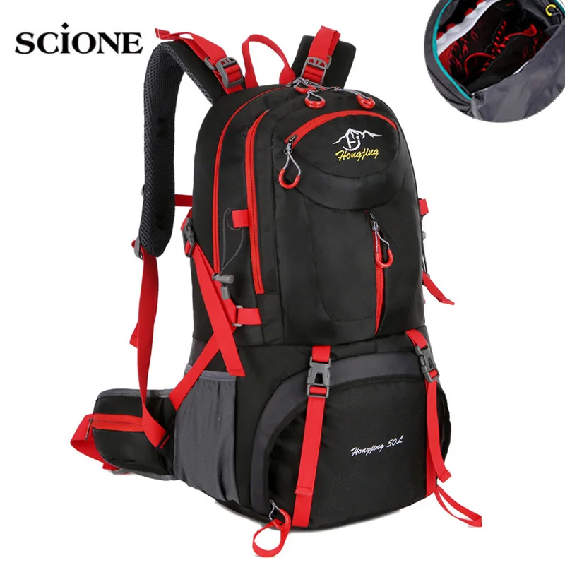 60L Travel Backpack Outdoor Mountaineering Bag Outdoor Backpack Large Capacity 45L Color : Orange, Size : 60L