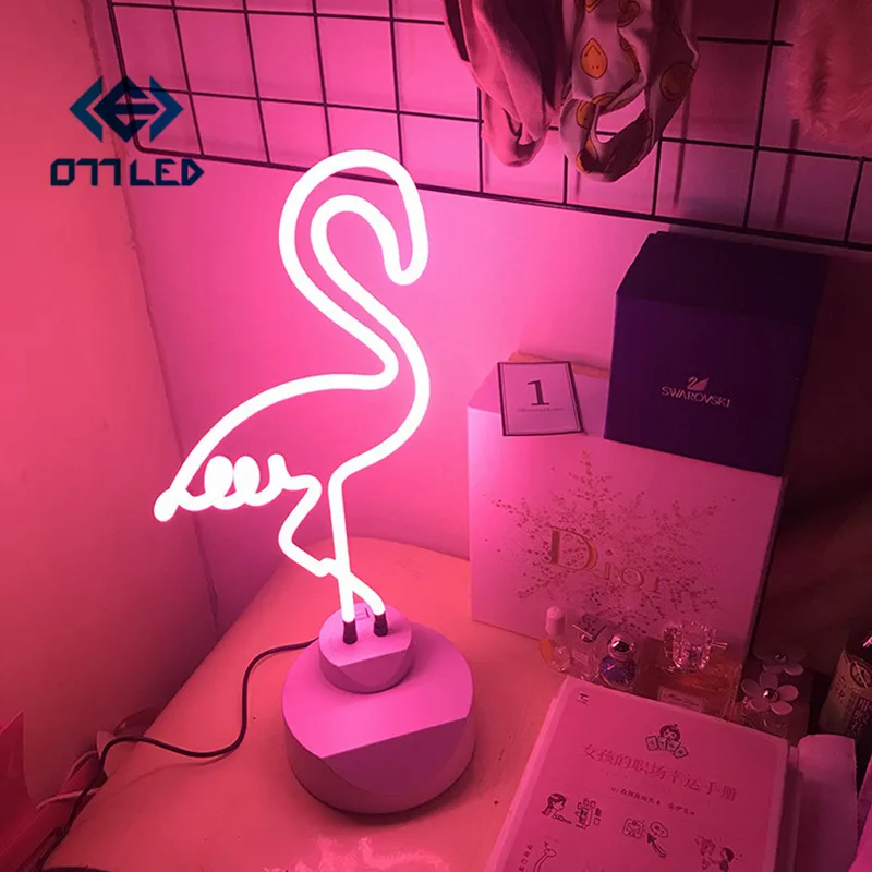  Neon Light LED Table Night Light Table Lamp Flamingo Pineapple Cloud Rainbow Christmas Home Party D - 32911994556