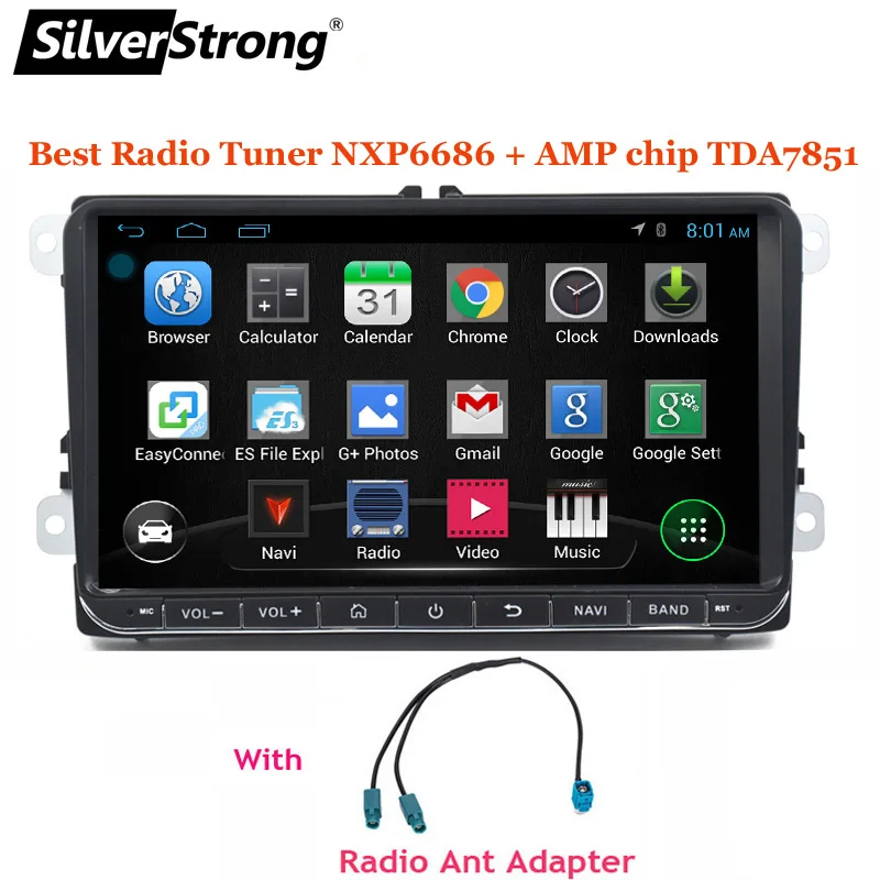 SilverStrong Android9.0 9 дюймов для Passat радио автомобиля GPS без dvd плеера VW Golf Polo с 6686 Android