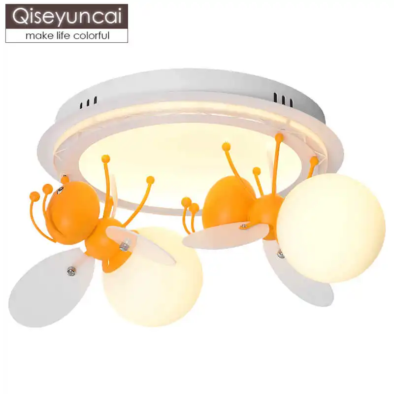 

Qiseyuncai Modern cartoon simple children's room ceiling lamp creative kindergarten warm personality room firefly bedroom lamp
