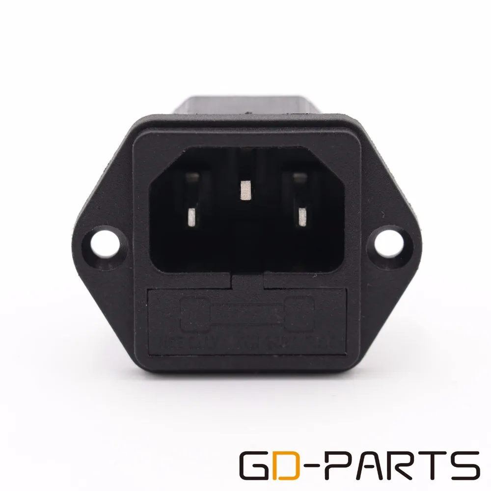 1PC 3 PIN IEC 320 C14 Male Power Cord Inlet Socket Receptacle Connector With Fuse Holder FOR