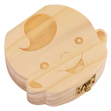 

English/Spanish Wooden Box Tooth Box Organizer Save Milk Teeth Box Storage Teeth Gift Umbilical Cord Lanugo caja madera