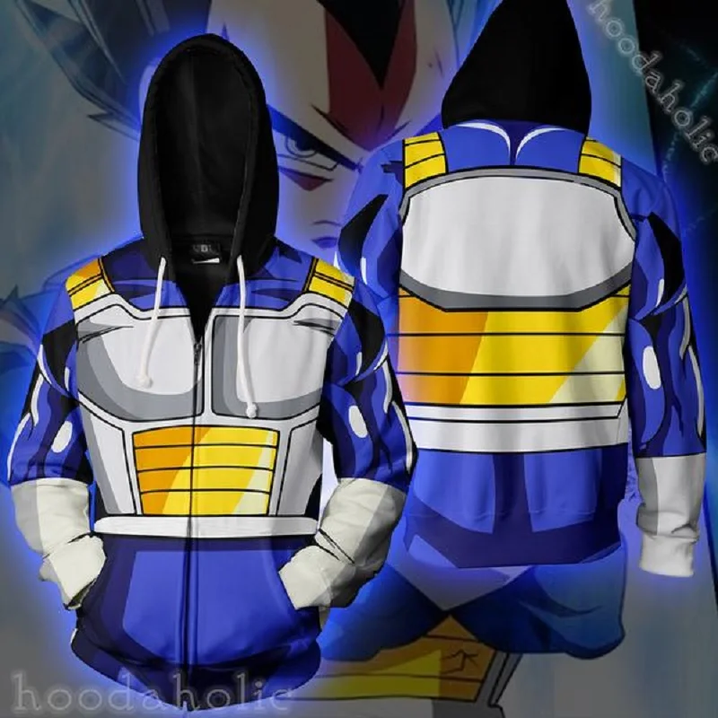 BIANYILONG/Новинка года; сезон осень-зима; куртка с объемным принтом Dragon Ball Vegeta Armor; куртка на молнии с капюшоном; одежда