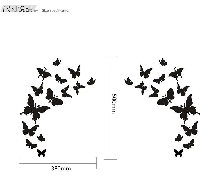 24 шт., 3D зеркальные настенные наклейки-бабочки, s Наклейка на стену, искусство, съемные, вечерние, свадебные, Декор для дома, настенные Стикеры для детской комнаты