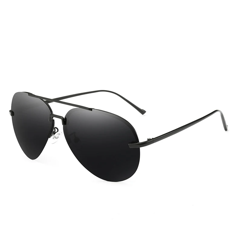 Солнцезащитные очки авиаторы мужские и женские polaroid оттенки металлические оправы качество Роскошный бренд дизайн пилот, вождение солнцезащитные очки UV400 - Цвет линз: Black