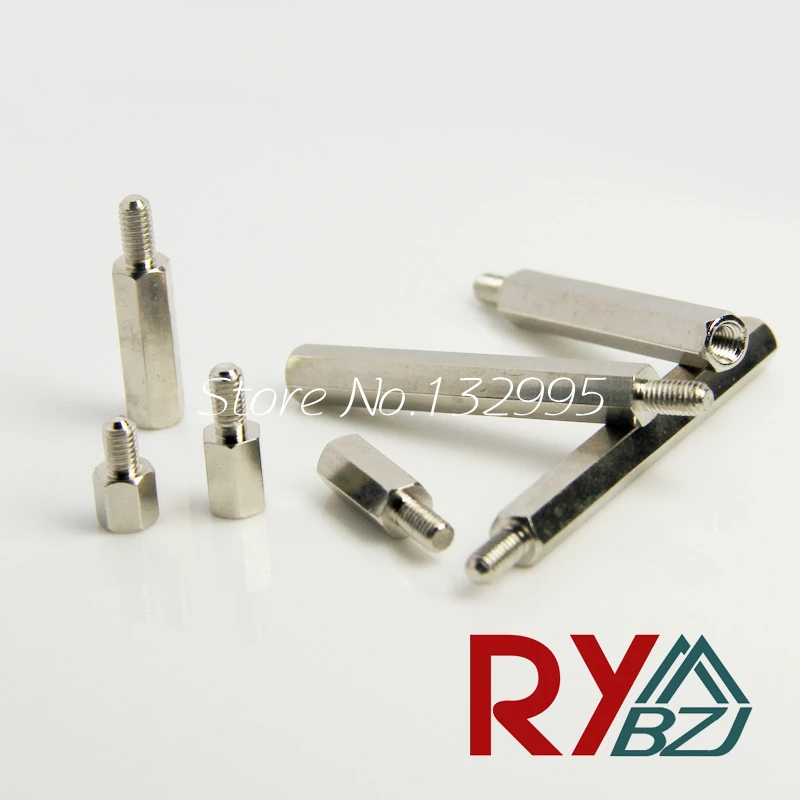 100pcs/lot M3*L+6 Brass Standoff Spacer Female Male Spacing screws