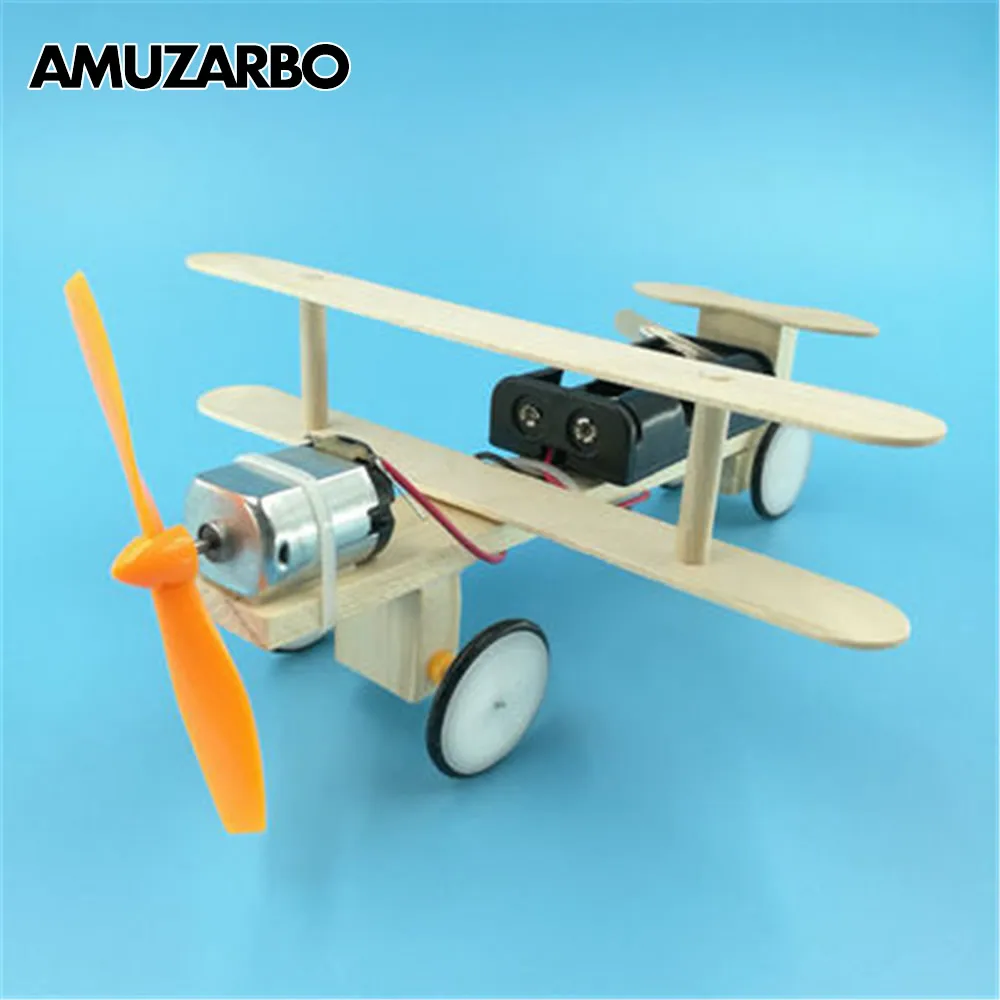 DIY Assembled Wooden Electric Airplane Glider Plane Model Craft Kits