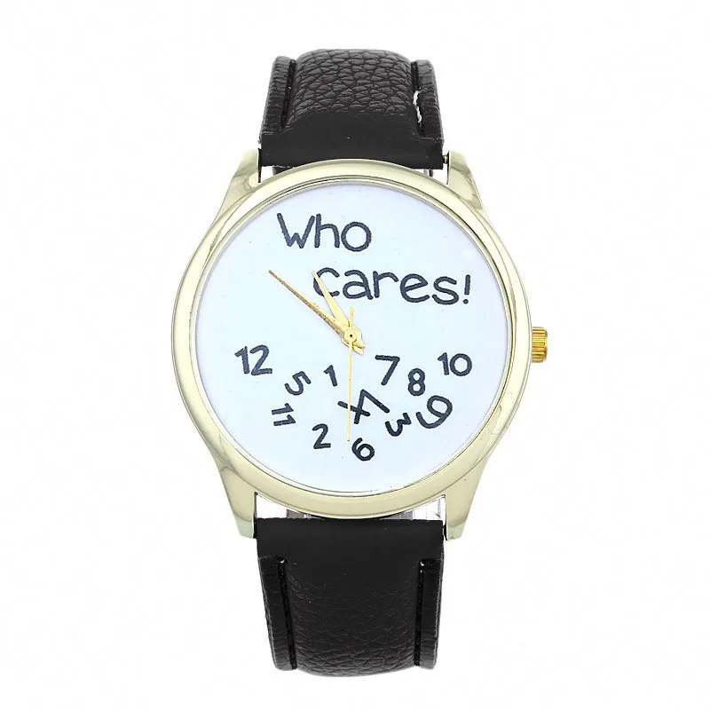 Cheap font b Watches b font For Women Vogue who cares Anyway Letters Print Quartz font