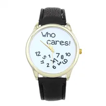 Cheap Watches For Women Vogue who cares Anyway Letters Print Quartz Watch Men Dress Hour Clock Relogio Feminino Wholesale Montre