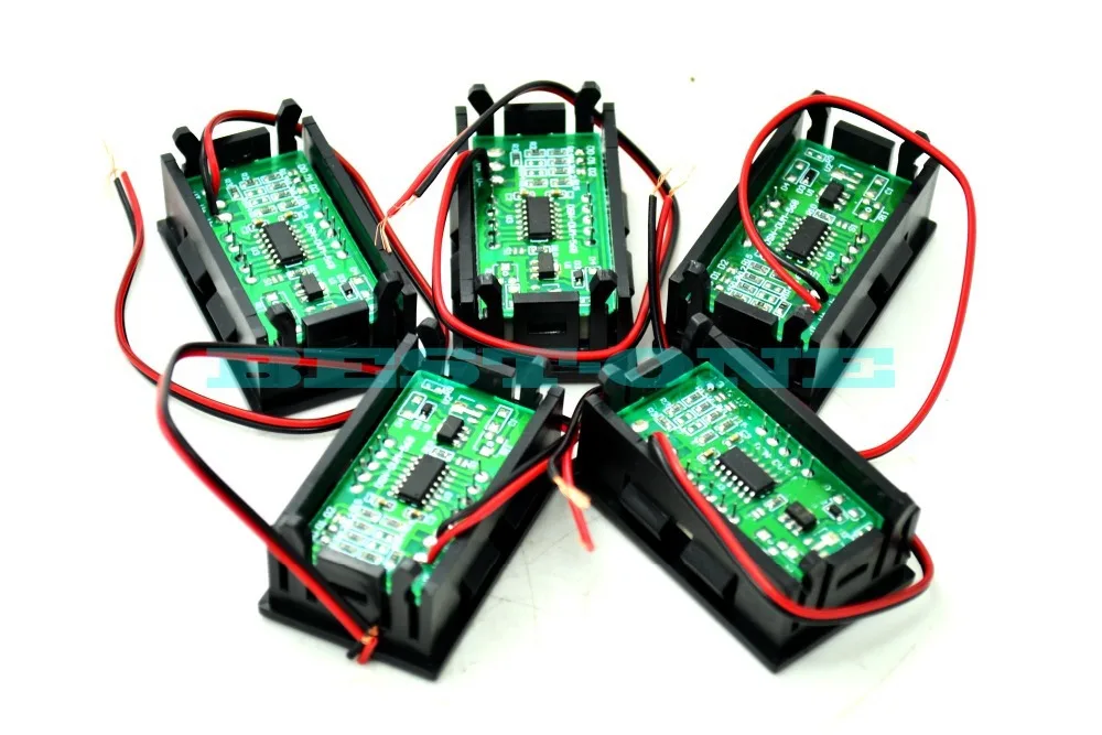 

5PCS 2 Wire 4.5-30V Potting LED Digital Display Panel Voltmeter 3Bit Blue