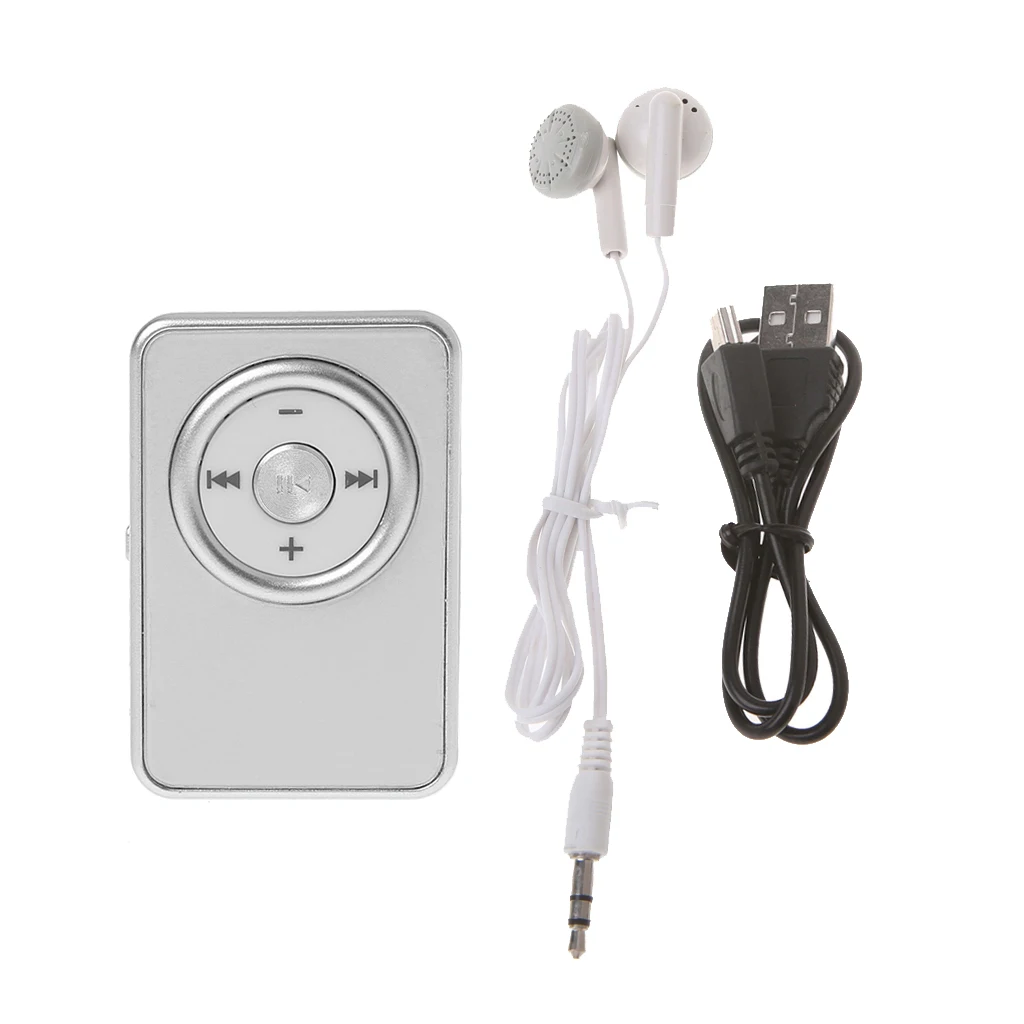 MP3 мини Клип Музыка Медиа MP3-плеер Поддержка TF Micro SD карта с usb-кабелем для наушников