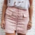 2016 Women Autumn Soft Suede Skirt Lace Up Vintage Gray Slim High Waist Pink Short Skirts Black Winter Pencil Bodycon Skirt