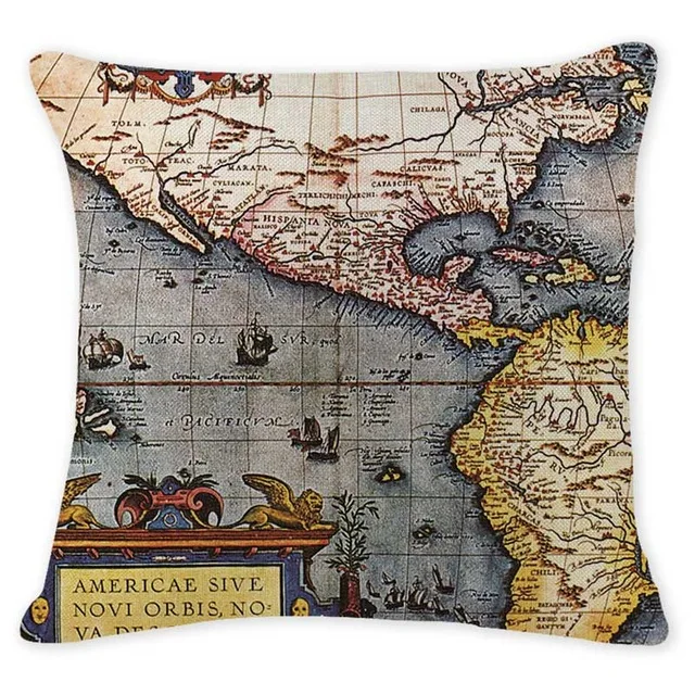 Дизайн, подушка, Европейская Карта мира, наволочка для дивана, большая, хлопок, лен, домашний декор, наволочки - Цвет: 13