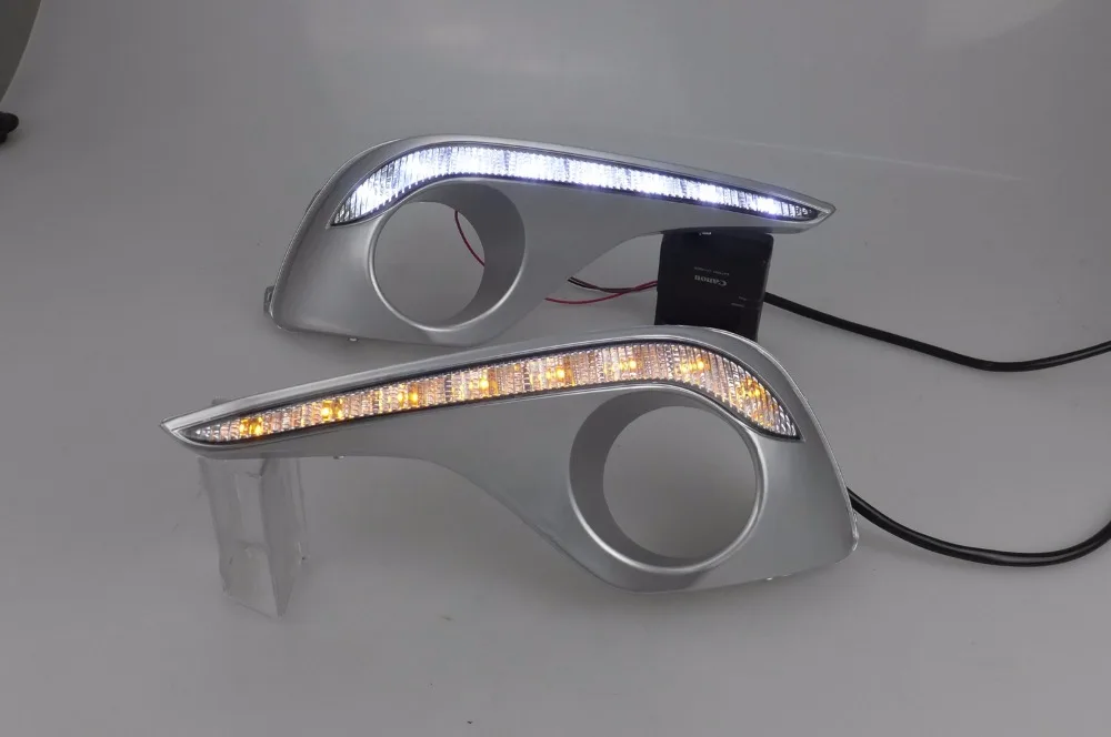 

Qirun led drl daytime running light for Toyota highlander kluger 2012-2013 with yellow turn signal,dimmer and wireless control