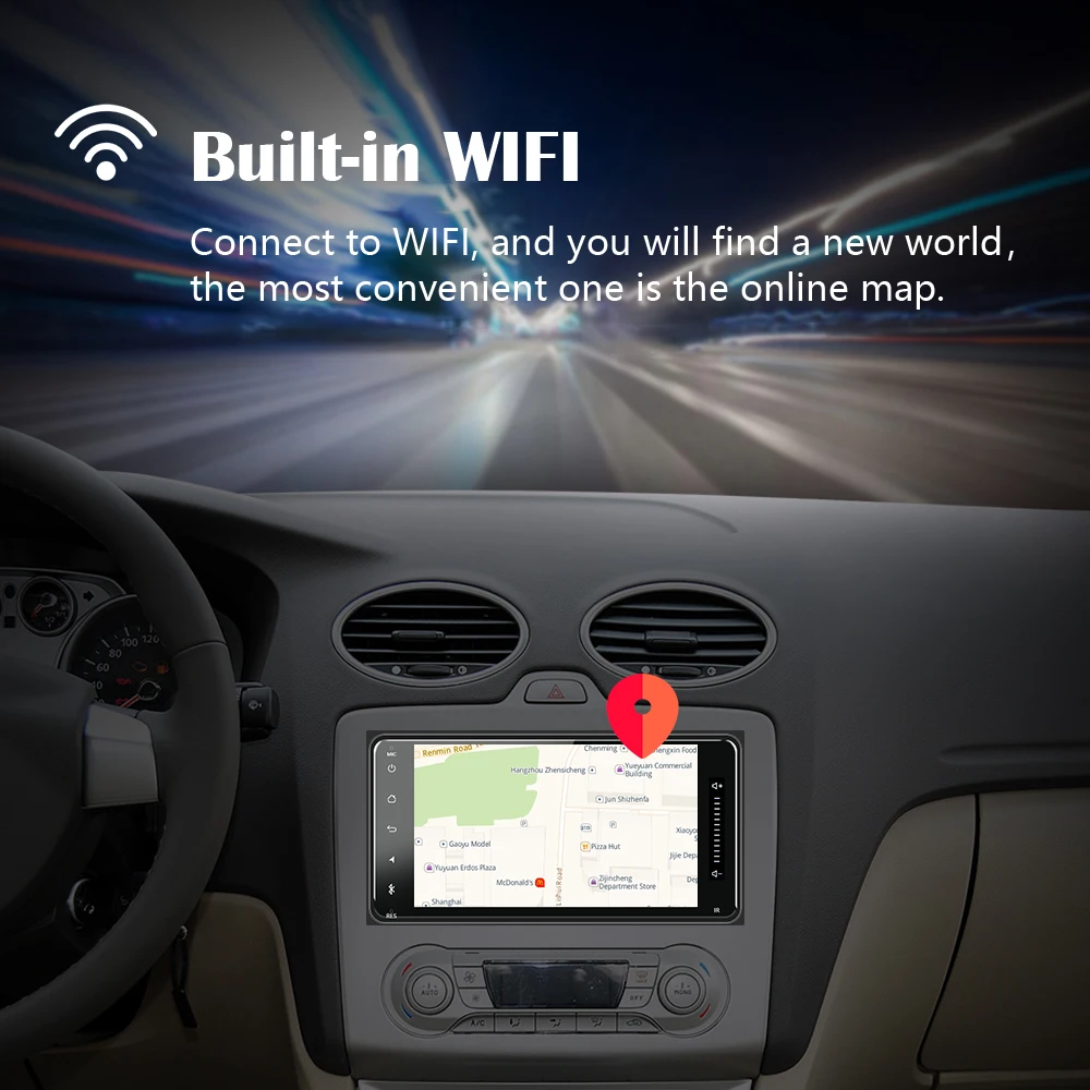 Podofo 2 Din 7 ''Автомобильный мультимедийный MP5 плеер аудио GPS WIFI ISO/Android Mirrorlink 1+ 16G ROM для Toyota Corolla Авторадио