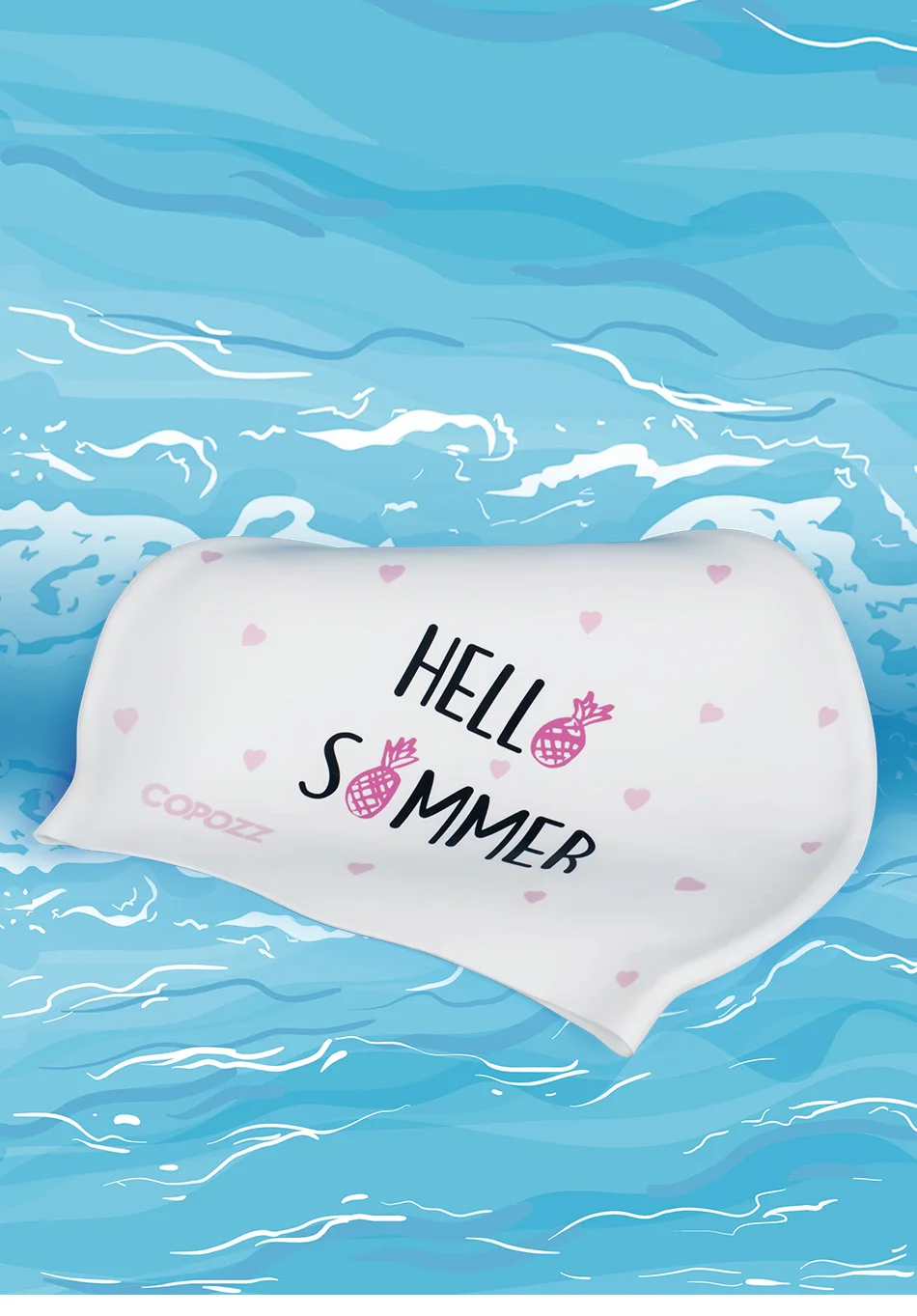 COPOZZ силиконовая шапочка для плавания для мужчин и женщин, водонепроницаемая Кепка для плавания в бассейне с защитой ушей, профессиональная шапка для плавания для водных видов спорта