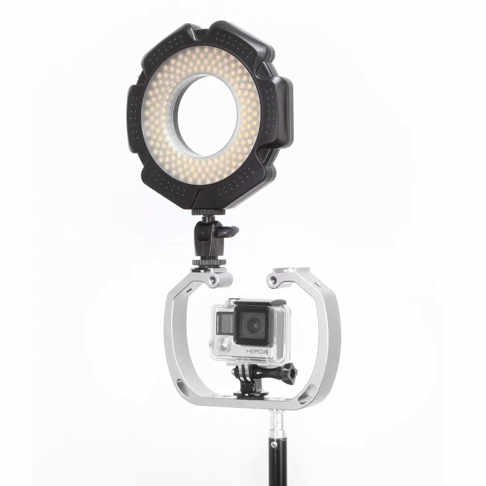 Diving Underwater Aluminum Selfie Monopod Mount Double-Arm Tray Handheld For Gopor Action Camera Holder (3)