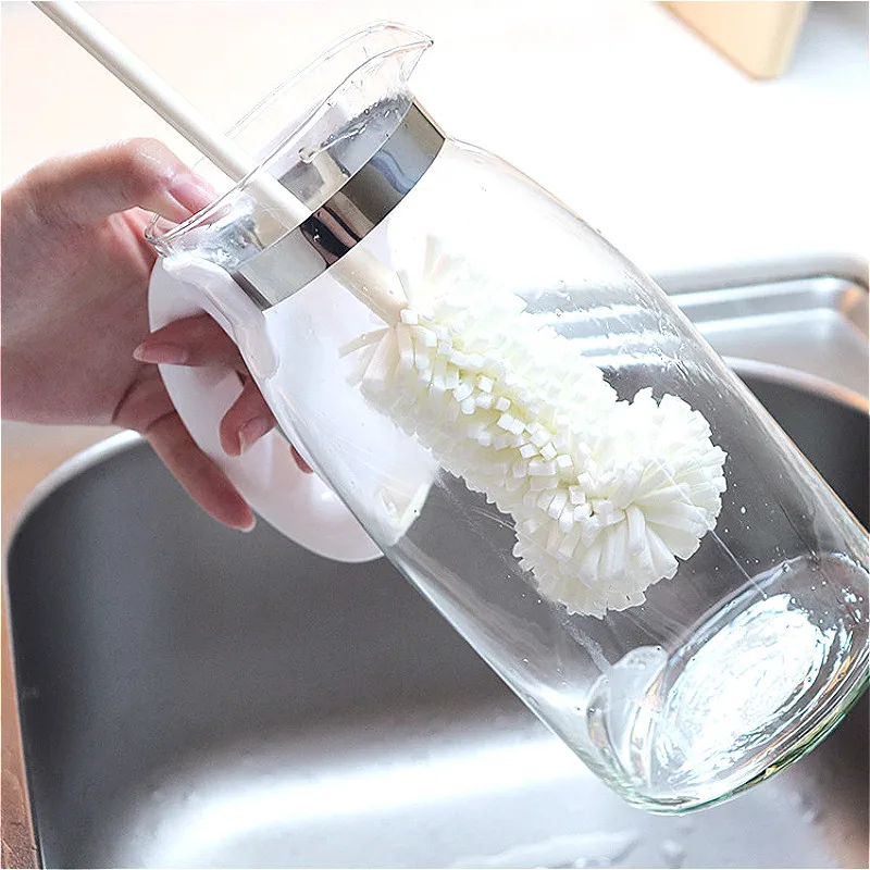 

1PC Household Long Handle Cleaning Brush Sponge Cleaner Glass Bottle Cups Easy To Clean Mugs Bowl Scrubber Kitchen Washing Tools