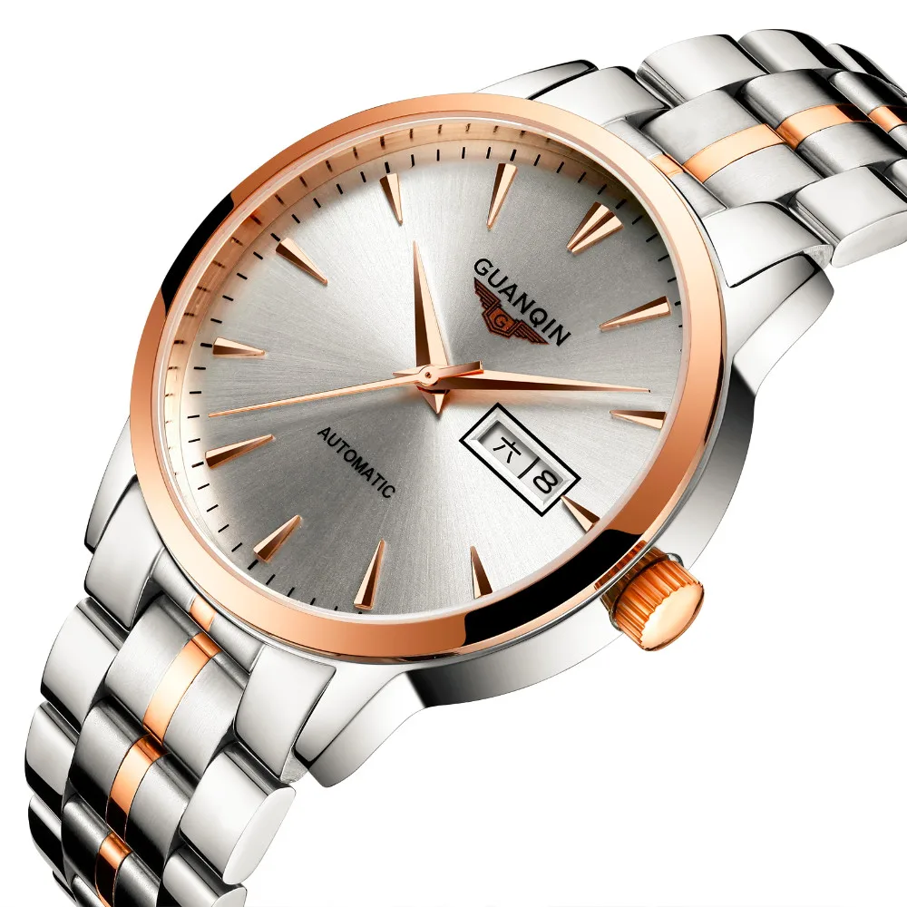 Мужские часы GUANQIN мужские s часы лучший бренд класса люкс Япония Движение Мужские t механические часы нержавеющая сталь Кожаный ремешок наручные часы